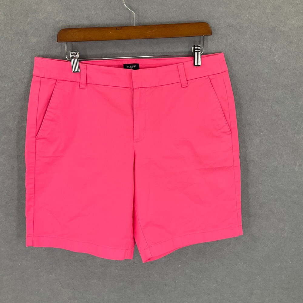 J.Crew‎ Womens Shorts Size 12 Bright Pink Cotton Blend Casual Everyday